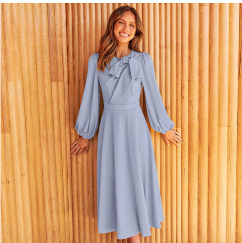 Herbst- und Winterkleid in Unifarben für Damen