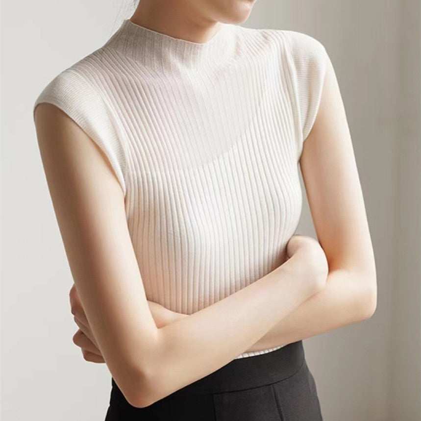 Transparente, farbverlaufende, ärmellose Strickware für Damen