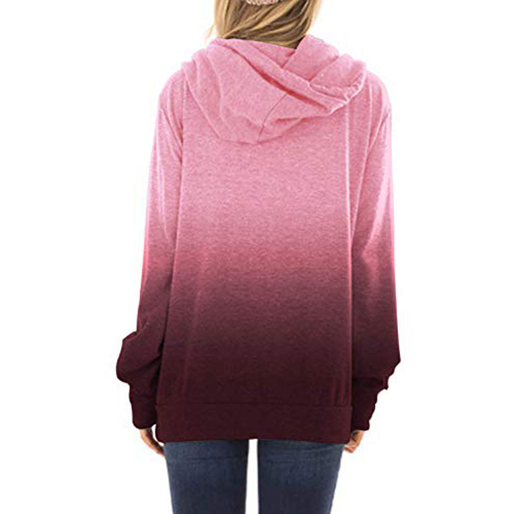 Zweifarbige modische Kapuzenpullover für Damen