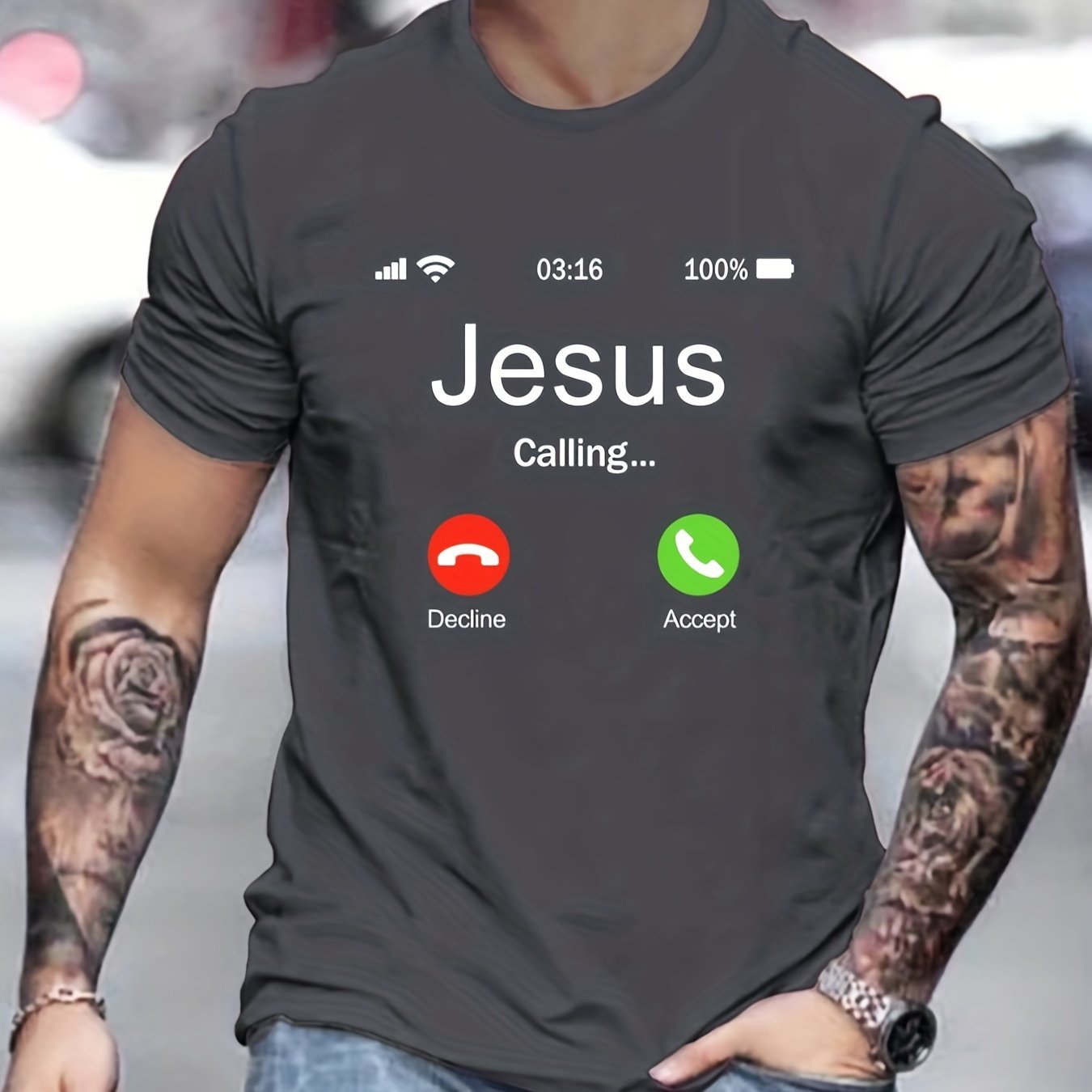 Jesus fordert bedruckte, bequeme Herren-T-Shirts