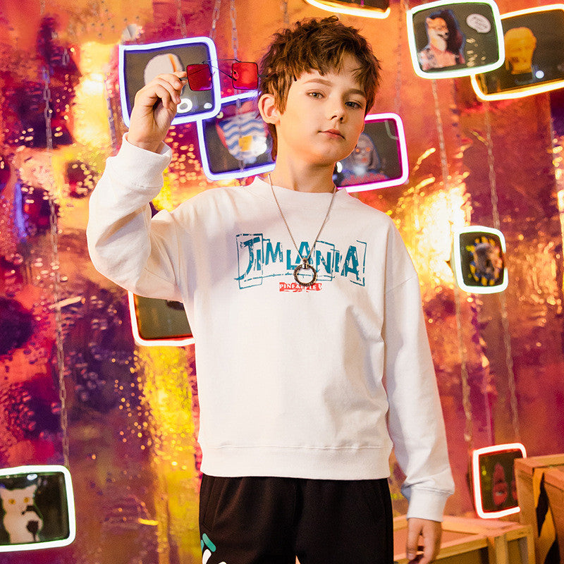 einfarbiger Herbstpullover für Kinder