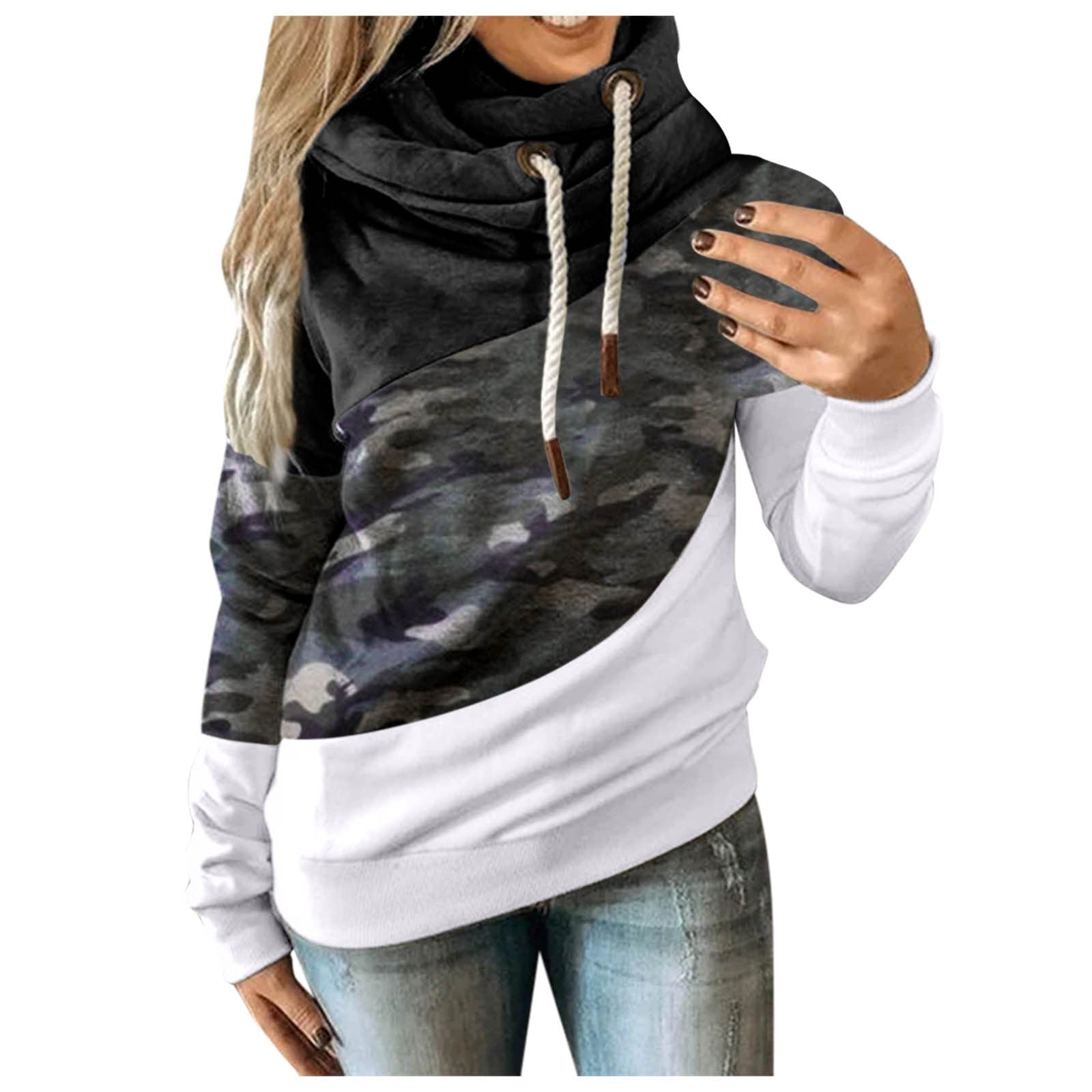 Damen-Hoodie mit Camouflage-Muster
