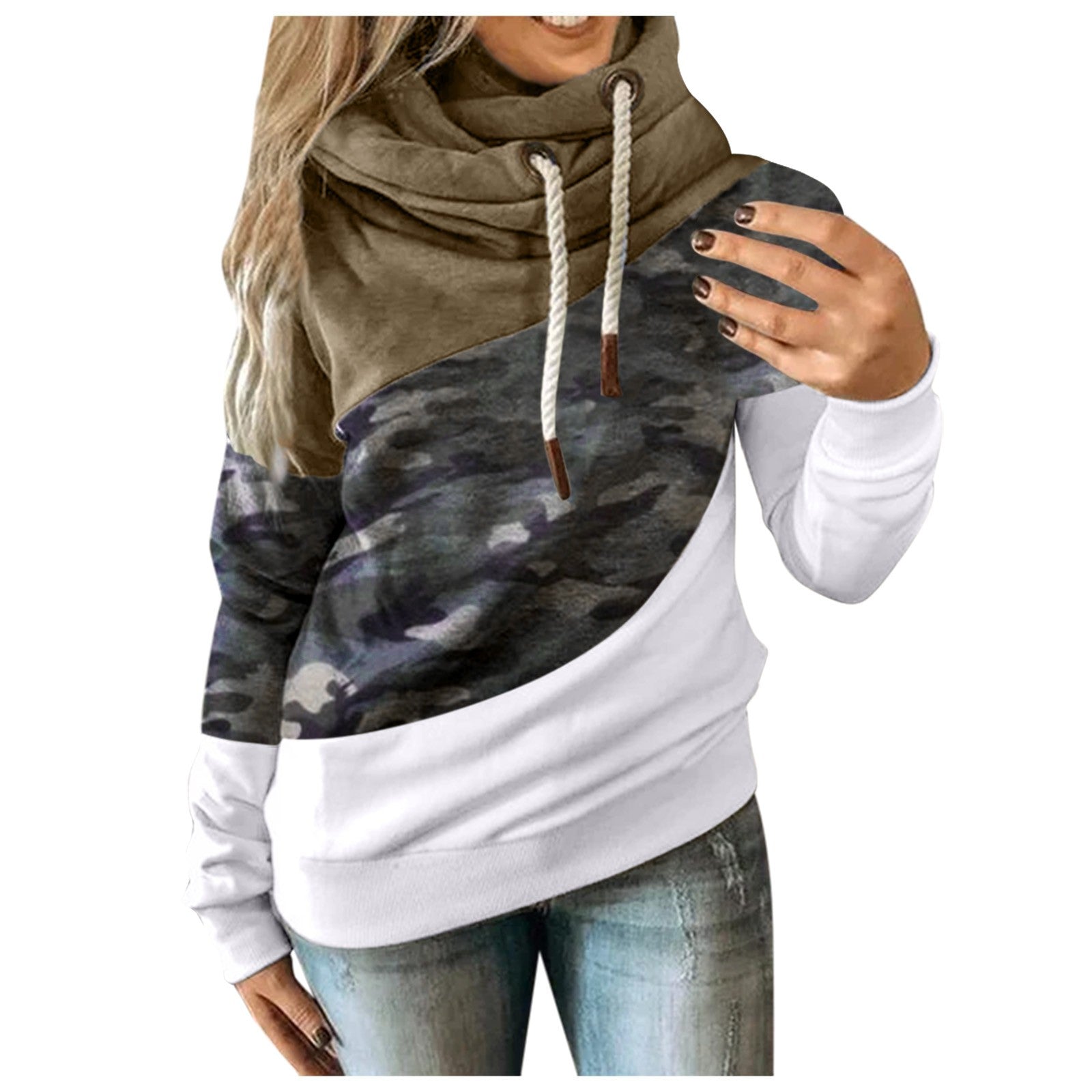 Damen-Hoodie mit Camouflage-Muster