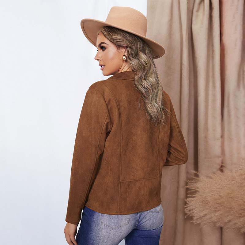 Damenjacke Herbst Wildlederimitat Pull