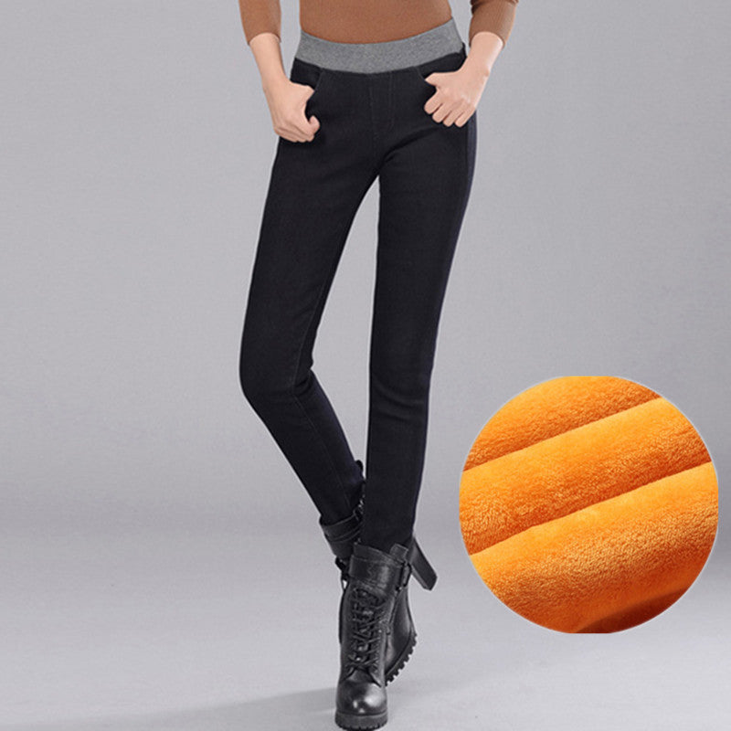 Plus Velvet Dicke Jeans Damen Hosen Plus Size Bleistifthosen