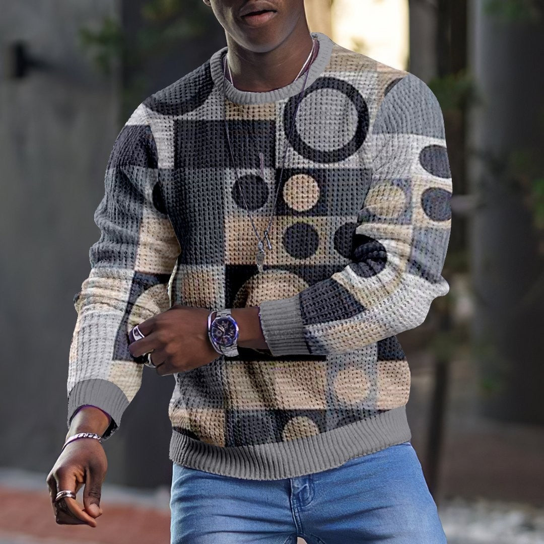 3D-Pullover-Freizeittops für Herren, Langarm-T-Shirts