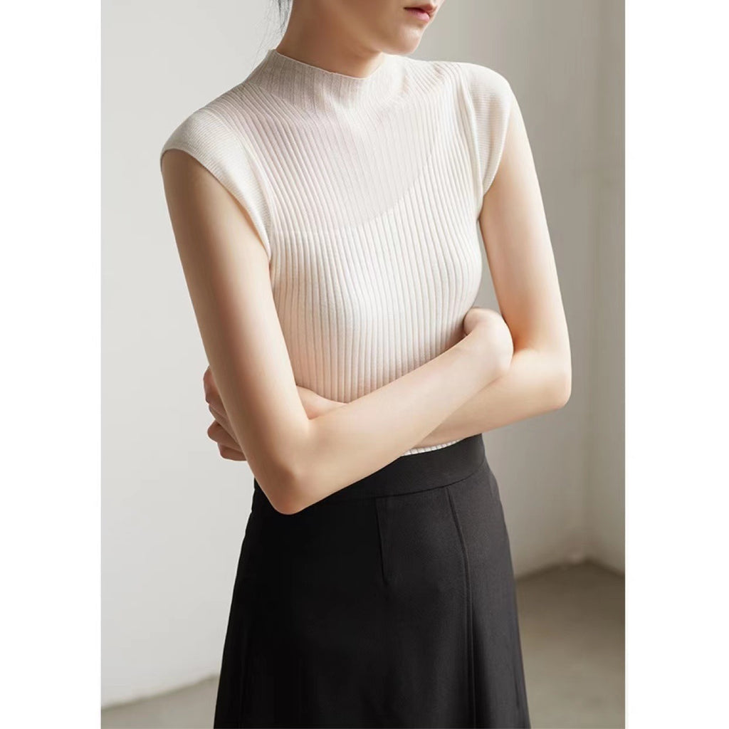 Transparente, farbverlaufende, ärmellose Strickware für Damen