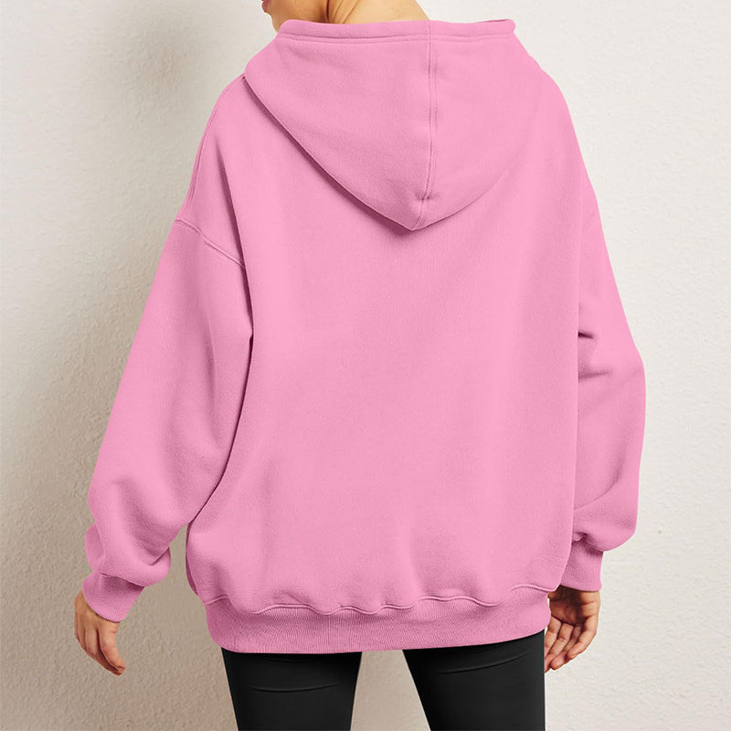 Oversized-Fleece-Hoodies für Damen, lockere Sweatshirts mit Tasche, langärmlige Pullover, Winter- und Herbstoutfits, Sportbekleidung
