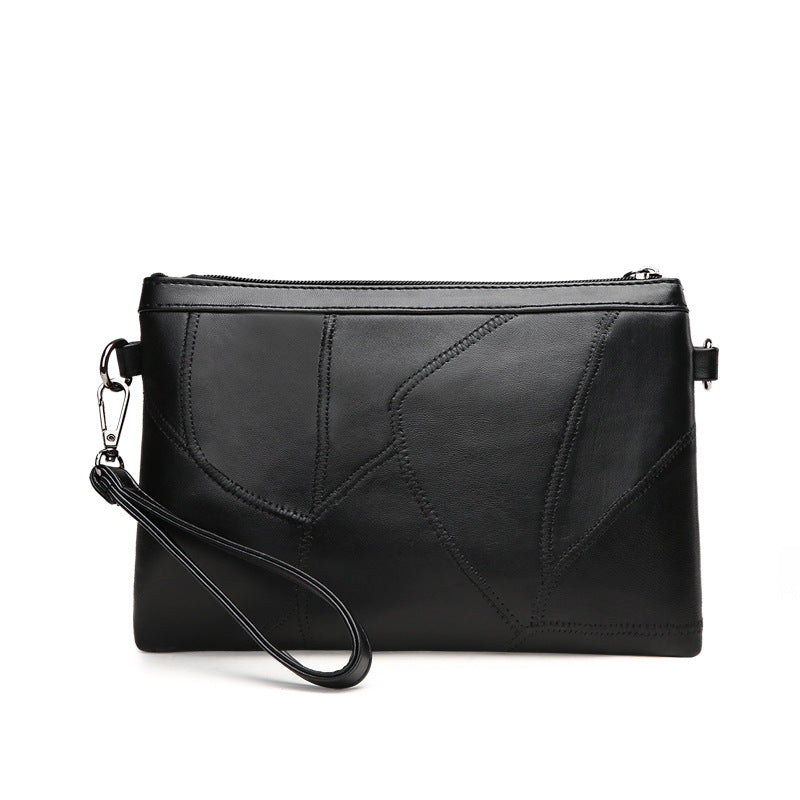 Modische Lederhandtasche, Freizeittasche für Damen, Damen-Umhängetasche aus Schaffell mit Ziernähten, handgefertigte kleine Tasche mit Fransen