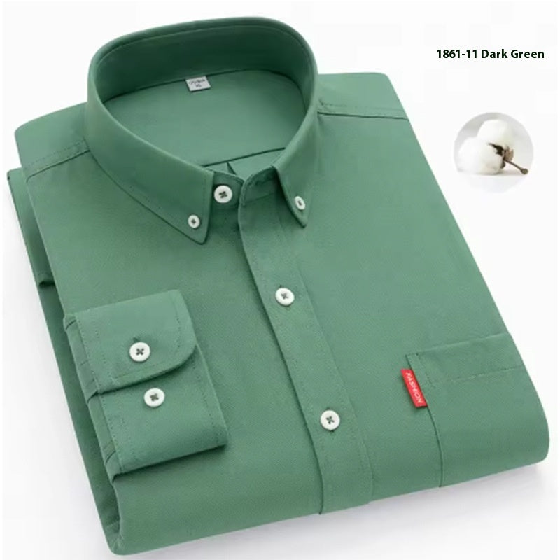 Herrenhemden aus reiner Baumwolle, gewaschenes Oxford-Gewebe