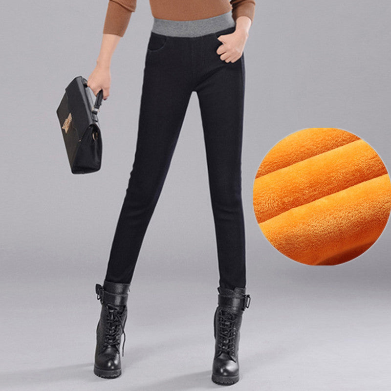 Plus Velvet Dicke Jeans Damen Hosen Plus Size Bleistifthosen