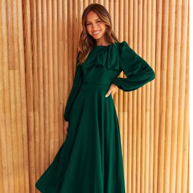 Herbst- und Winterkleid in Unifarben für Damen