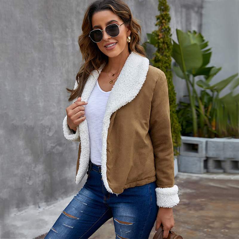 Damenjacke Herbst Wildlederimitat Pull