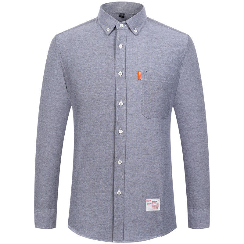 Herrenhemden aus reiner Baumwolle, gewaschenes Oxford-Gewebe