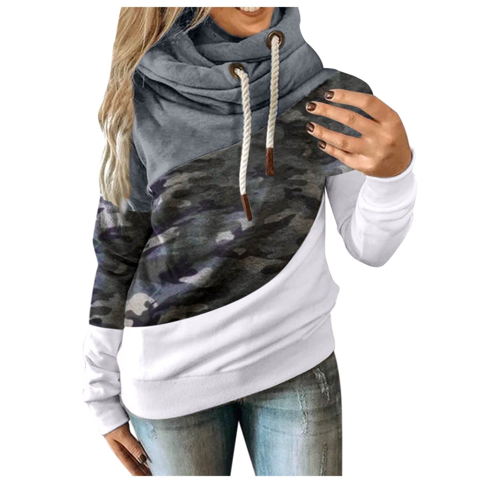 Damen-Hoodie mit Camouflage-Muster