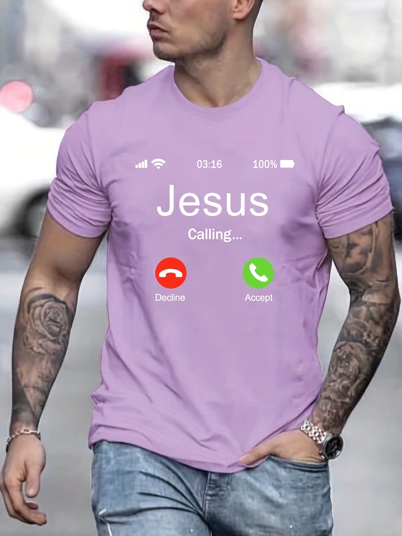 Jesus fordert bedruckte, bequeme Herren-T-Shirts