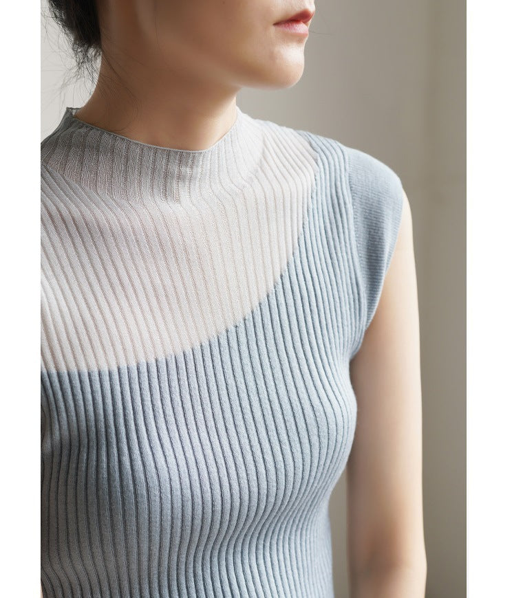 Transparente, farbverlaufende, ärmellose Strickware für Damen