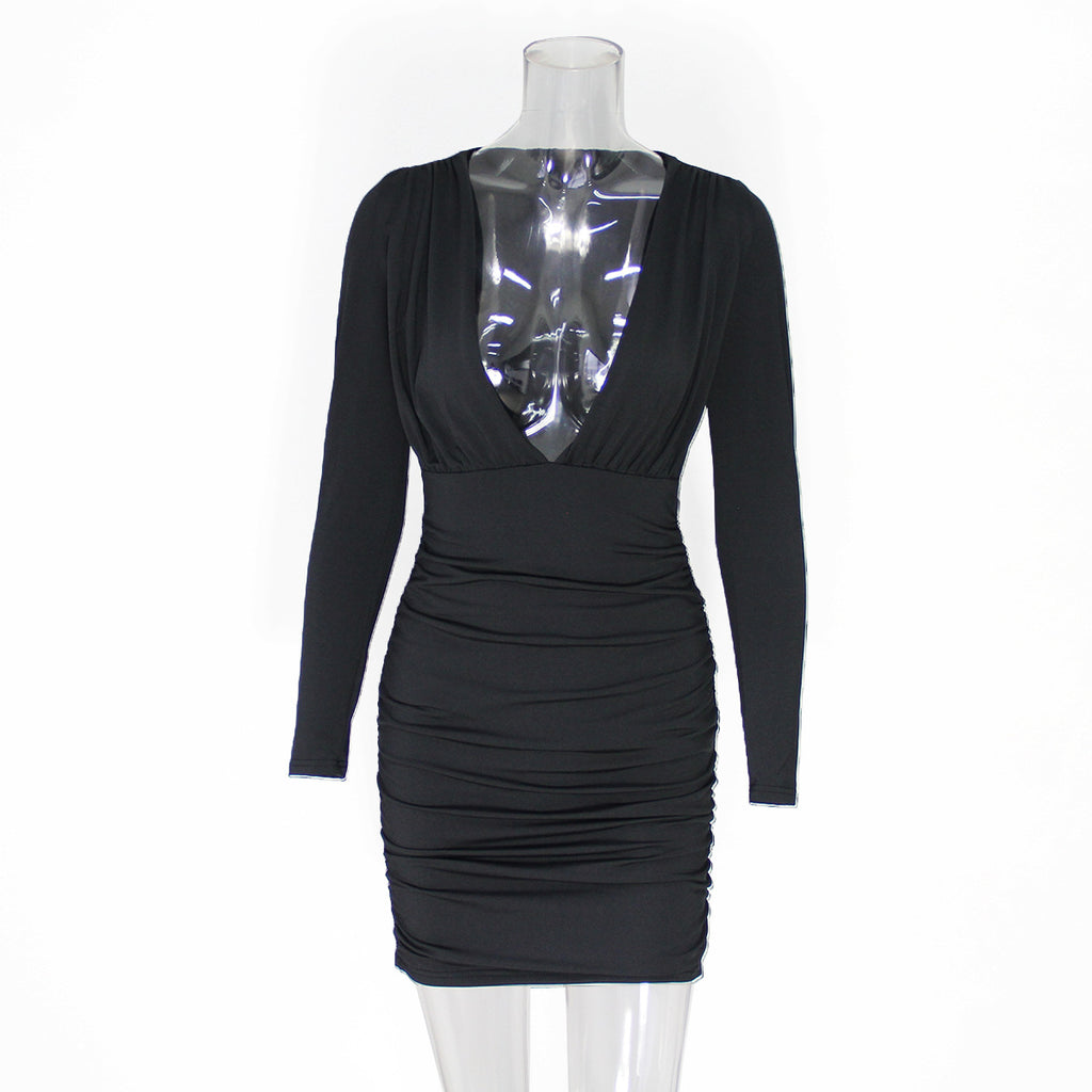 Hüftbetontes Herbst- und Winterkleid für Damen