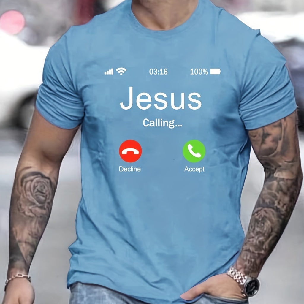 Jesus fordert bedruckte, bequeme Herren-T-Shirts