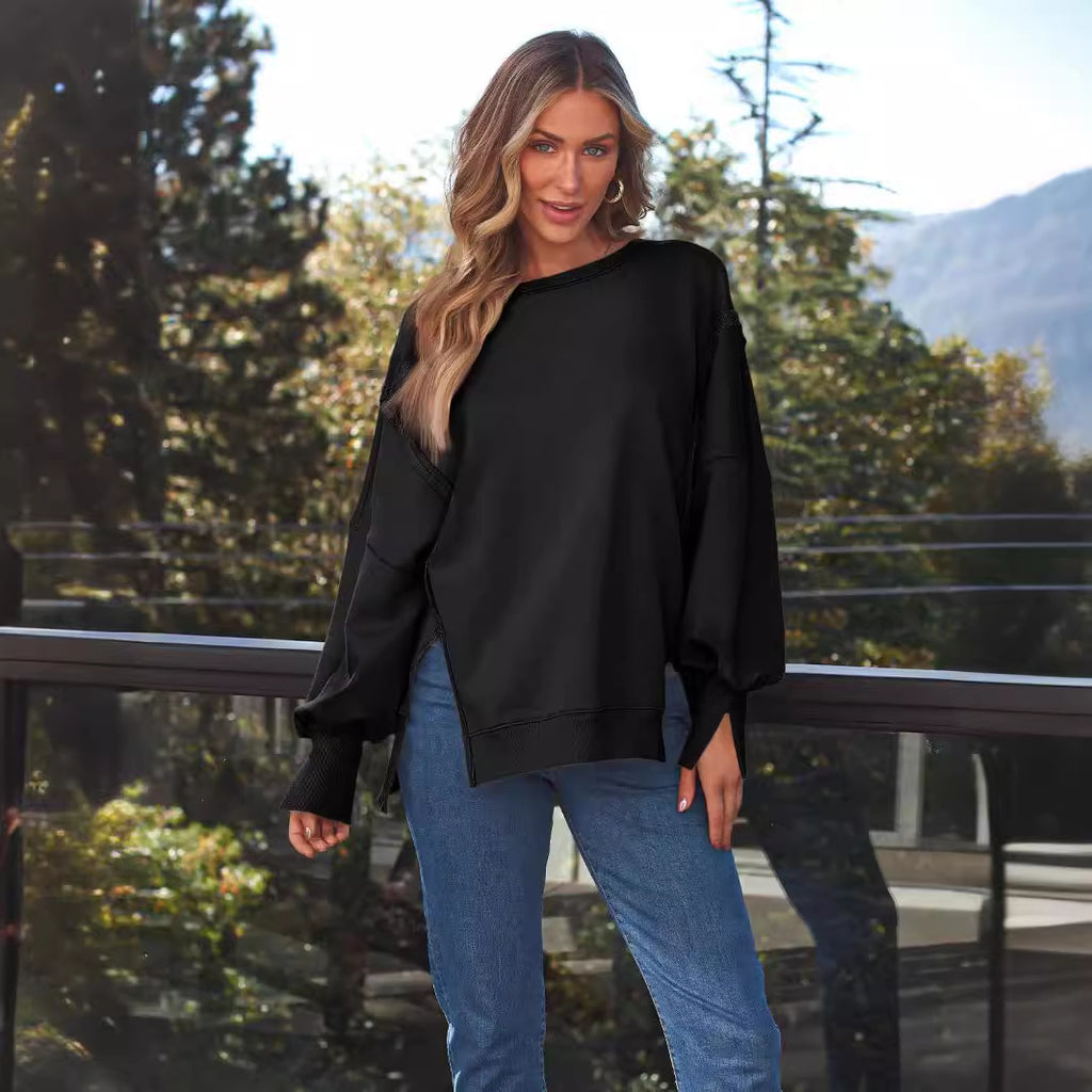 Damen-Kapuzenpullover mit Rundhalsausschnitt