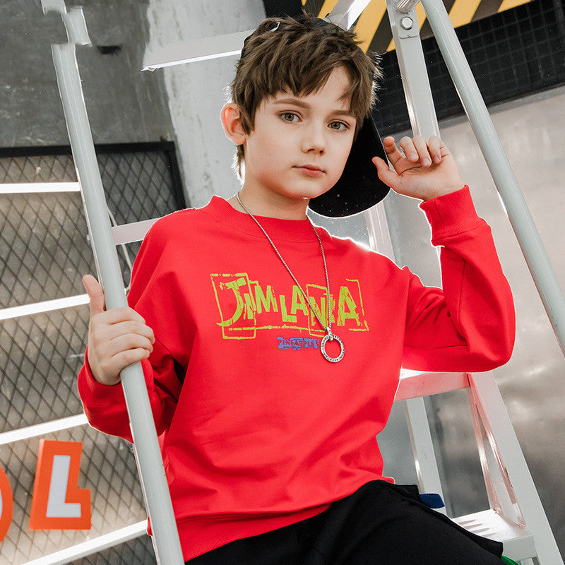 einfarbiger Herbstpullover für Kinder