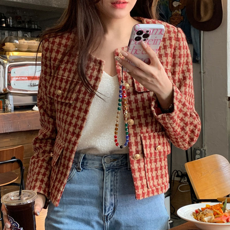 Kurze Tartanjacke für Damen