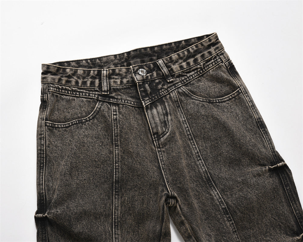 Plissierte, lockere Jeans für Herren