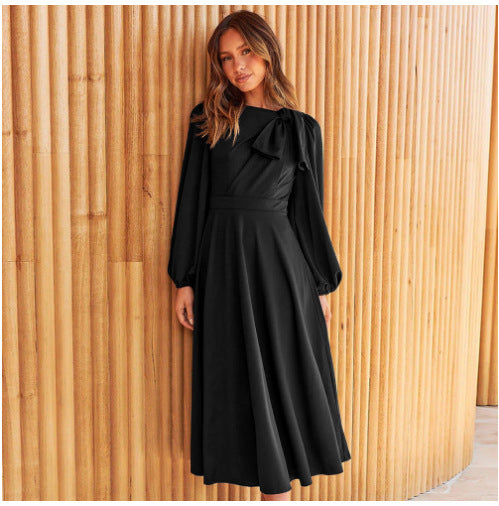 Herbst- und Winterkleid in Unifarben für Damen