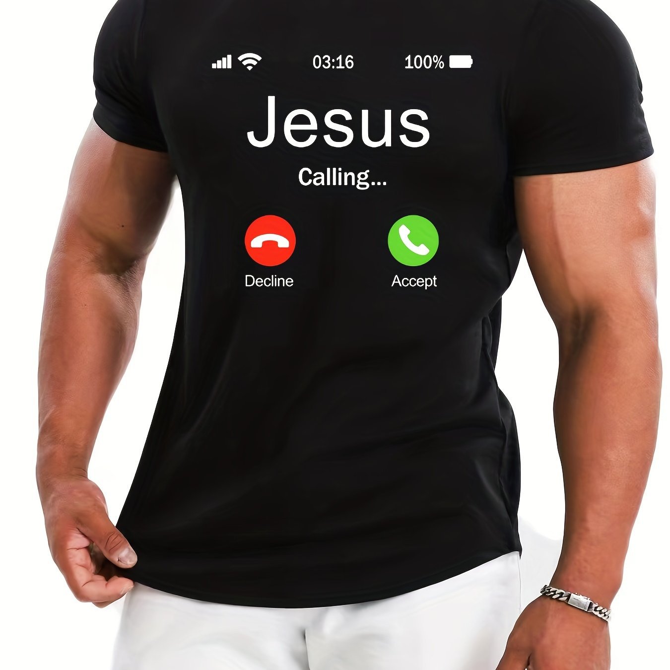Jesus fordert bedruckte, bequeme Herren-T-Shirts