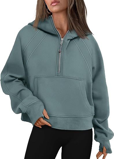 Kapuzenpullover mit Reißverschluss und Tasche, lockere Sportoberteile, langärmelige Pullover, Winter- und Herbstoutfits, Damenbekleidung