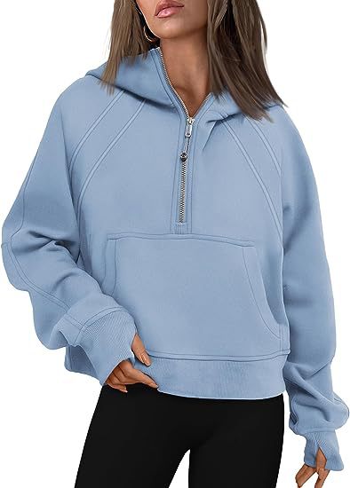 Kapuzenpullover mit Reißverschluss und Tasche, lockere Sportoberteile, langärmelige Pullover, Winter- und Herbstoutfits, Damenbekleidung