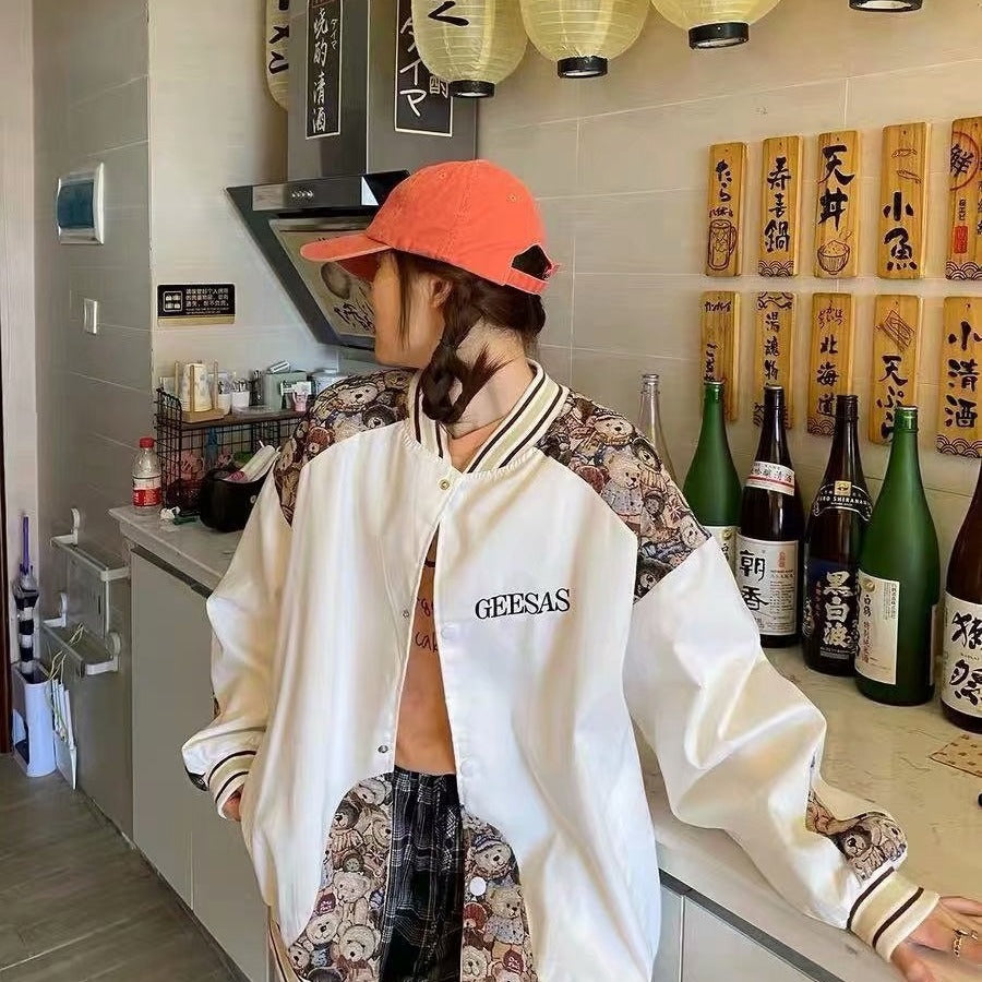 Bären-Baseballjacke für Damen
