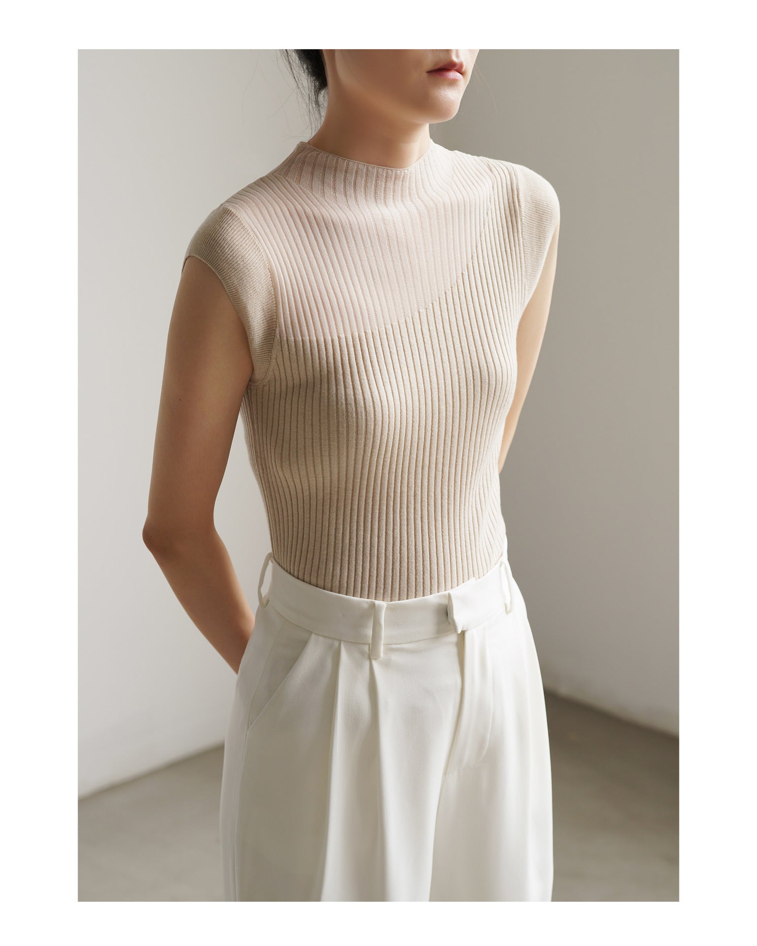 Transparente, farbverlaufende, ärmellose Strickware für Damen