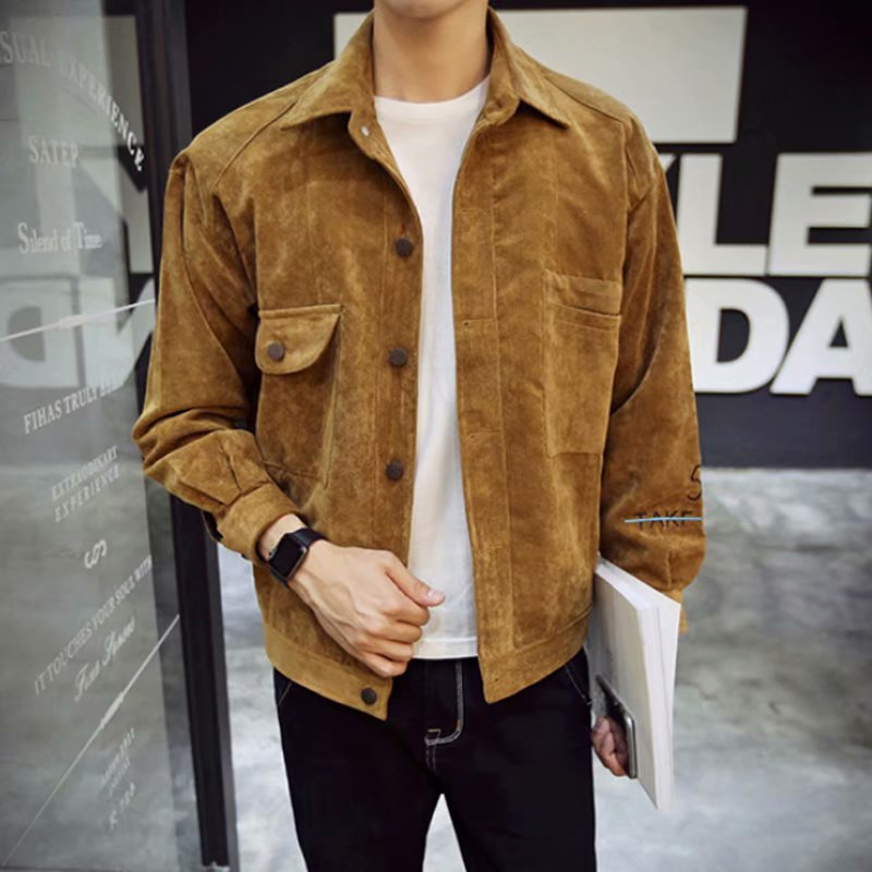 Herrenjacken, einreihig, mit Taschen, Freizeit, schmal geschnitten, einfarbig, schlicht