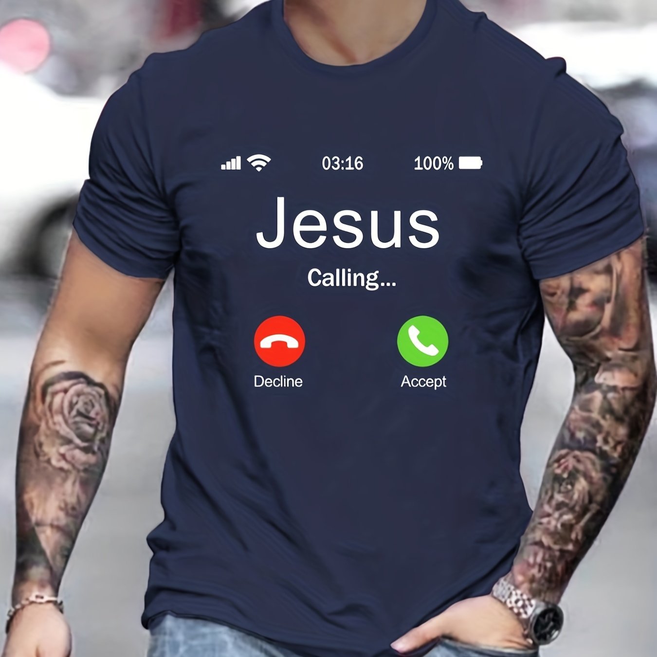 Jesus fordert bedruckte, bequeme Herren-T-Shirts
