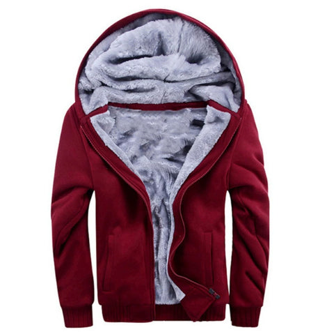 Plus Fleece Pullover Herren Freizeit Sport Fleece Kapuzenjacke